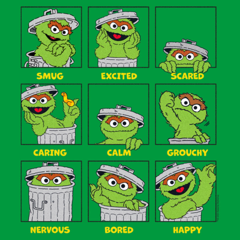 Junior's Sesame Street Emotions Of Oscar the Grouch T-Shirt