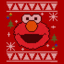 Men's Sesame Street Elmo Face Ugly Christmas Sweater Print T-Shirt