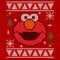 Men's Sesame Street Elmo Face Ugly Christmas Sweater Print T-Shirt