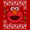 Junior's Sesame Street Elmo Face Ugly Christmas Sweater Print T-Shirt