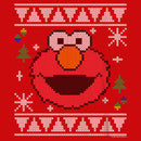 Boy's Sesame Street Elmo Face Ugly Christmas Sweater Print T-Shirt