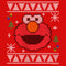 Girl's Sesame Street Elmo Face Ugly Christmas Sweater Print T-Shirt