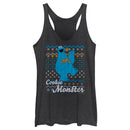 Women's Sesame Street Cookie Monster Ugly Christmas Sweater Print Racerback Tank Top