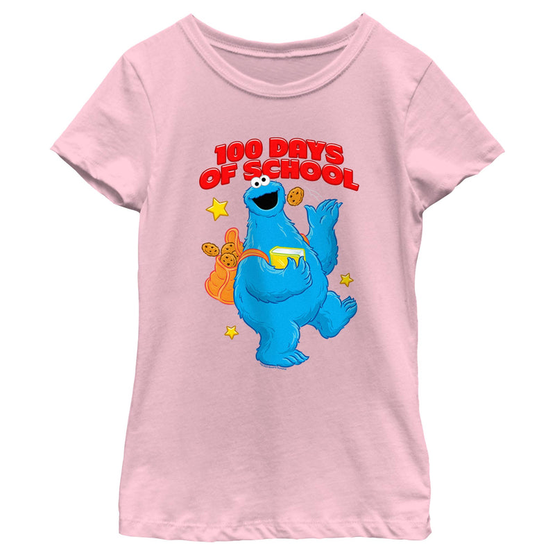 Girl's Sesame Street Cookie Monster 100 Days of School T-Shirt