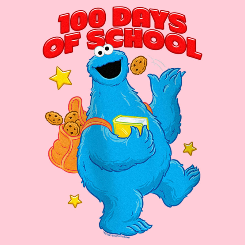 Girl's Sesame Street Cookie Monster 100 Days of School T-Shirt