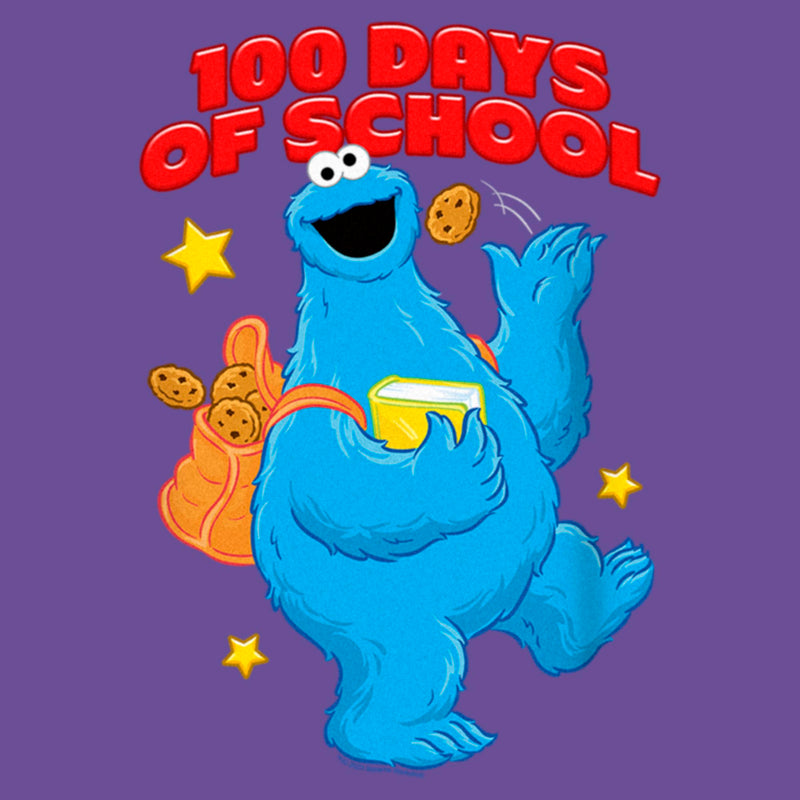 Women's Sesame Street Cookie Monster 100 Days of School Racerback Tank Top