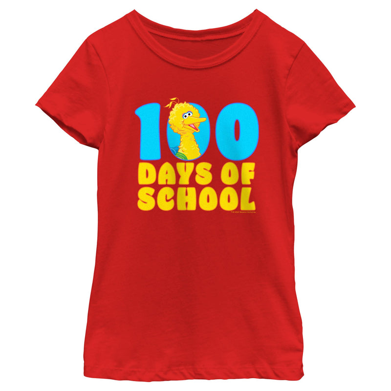 Girl's Sesame Street Big Bird 100 Days of School T-Shirt