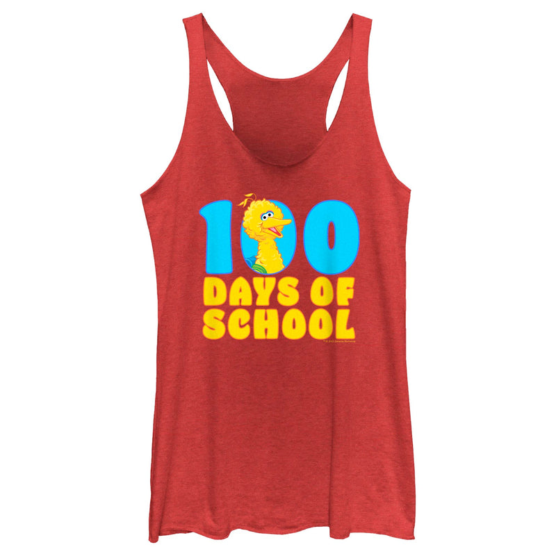 Women's Sesame Street Big Bird 100 Days of School Racerback Tank Top