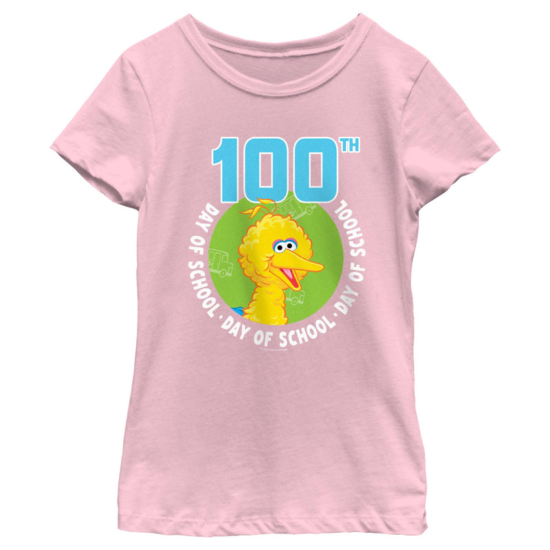 Girl's Sesame Street Big Bird 100th Day of School T-Shirt