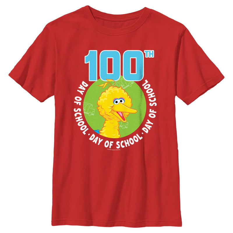 Boy's Sesame Street Big Bird 100th Day of School T-Shirt