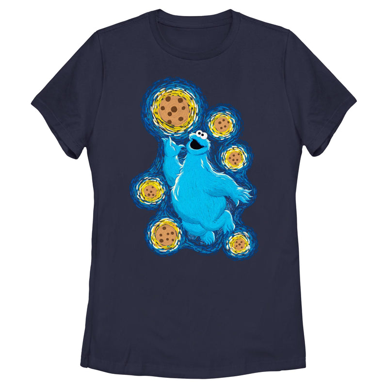 Women's Sesame Street Starry Night Cookie Monster T-Shirt