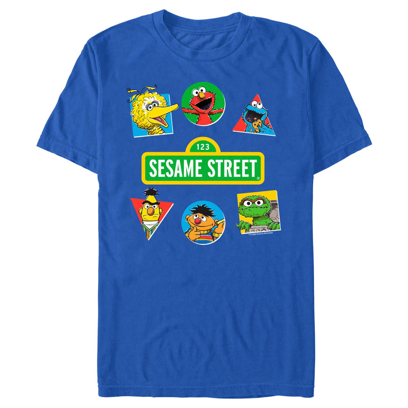 Men's Sesame Street Character Shapes T-Shirt