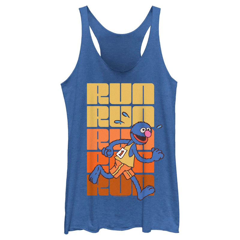 Women's Sesame Street Grover Run Repeat Racerback Tank Top