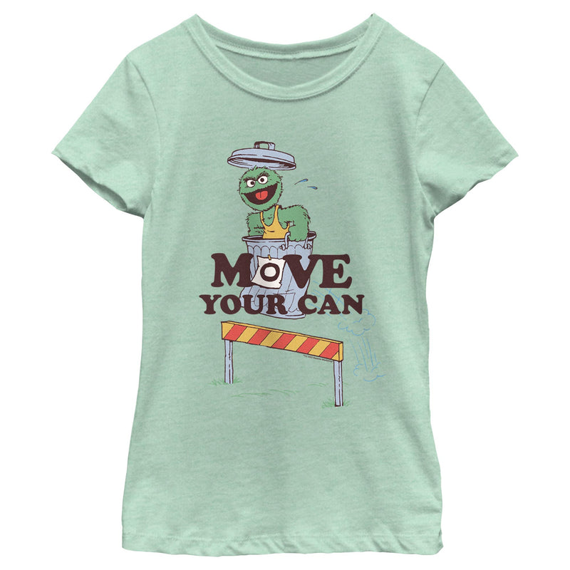 Girl's Sesame Street Oscar the Grouch Move Your Can T-Shirt