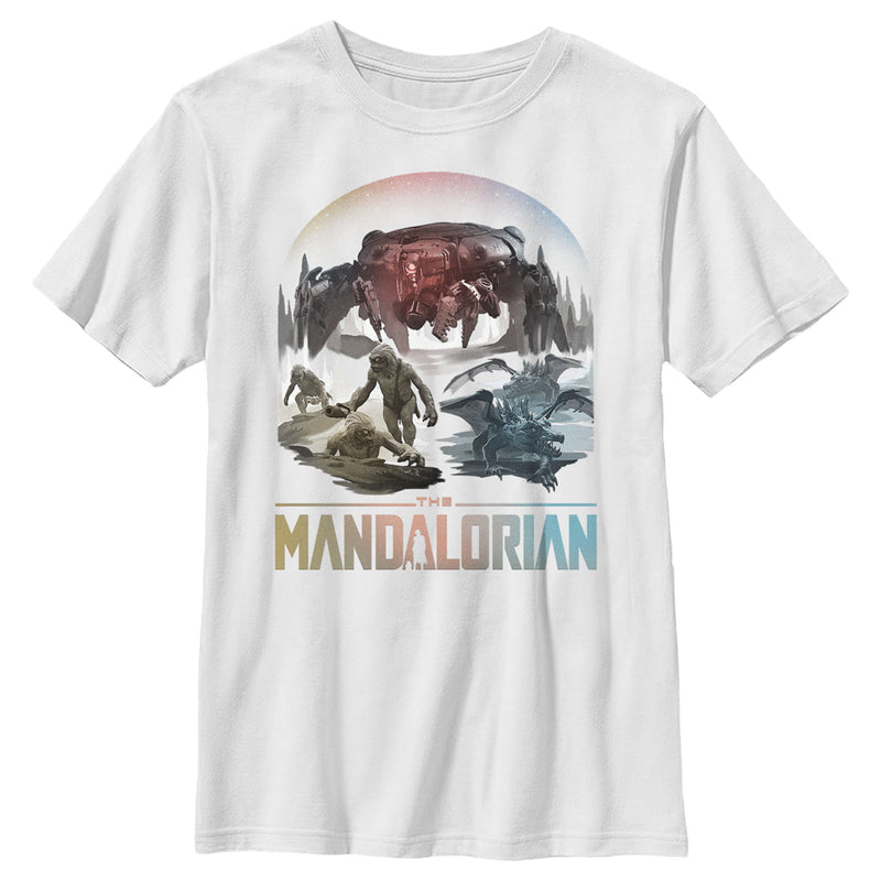 Boy's Star Wars: The Mandalorian The Mines of Mandalore Characters T-Shirt