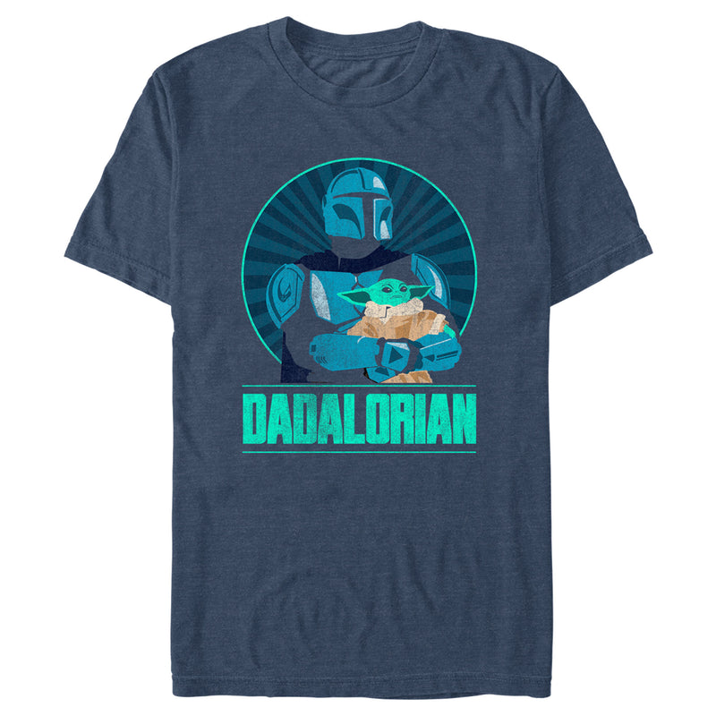 Men's Star Wars: The Mandalorian Father's Day Grogu and Din Portrait T-Shirt