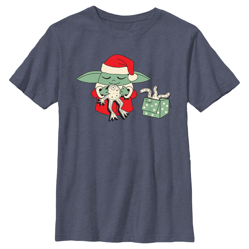 Boy's Star Wars: The Mandalorian Grogu Frog Present T-Shirt