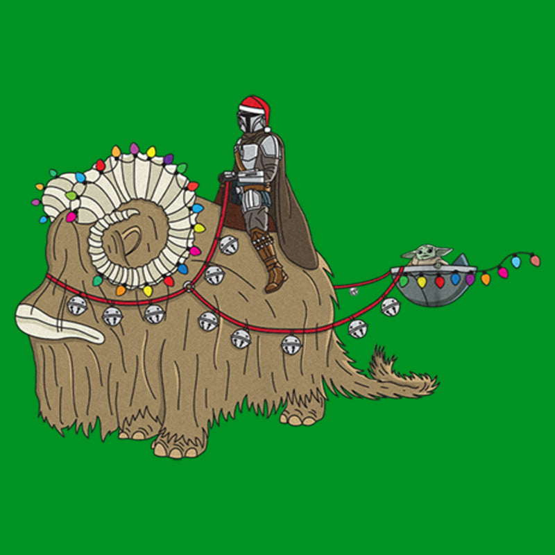 Boy's Star Wars: The Mandalorian Christmas Lights Bantha T-Shirt