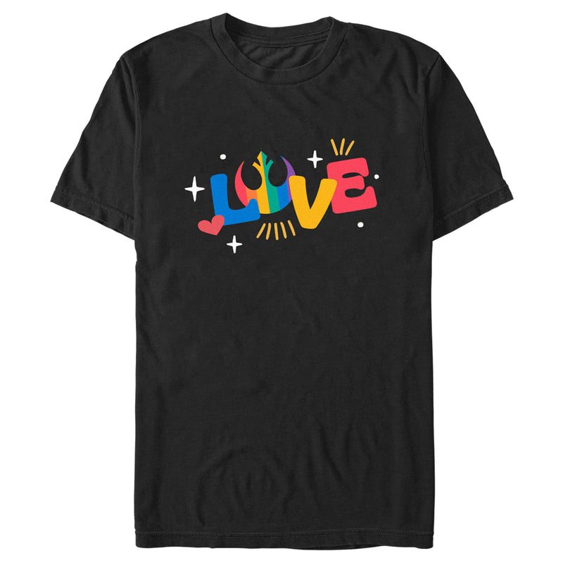 Men's Star Wars Pride Rainbow Love Rebel Alliance T-Shirt