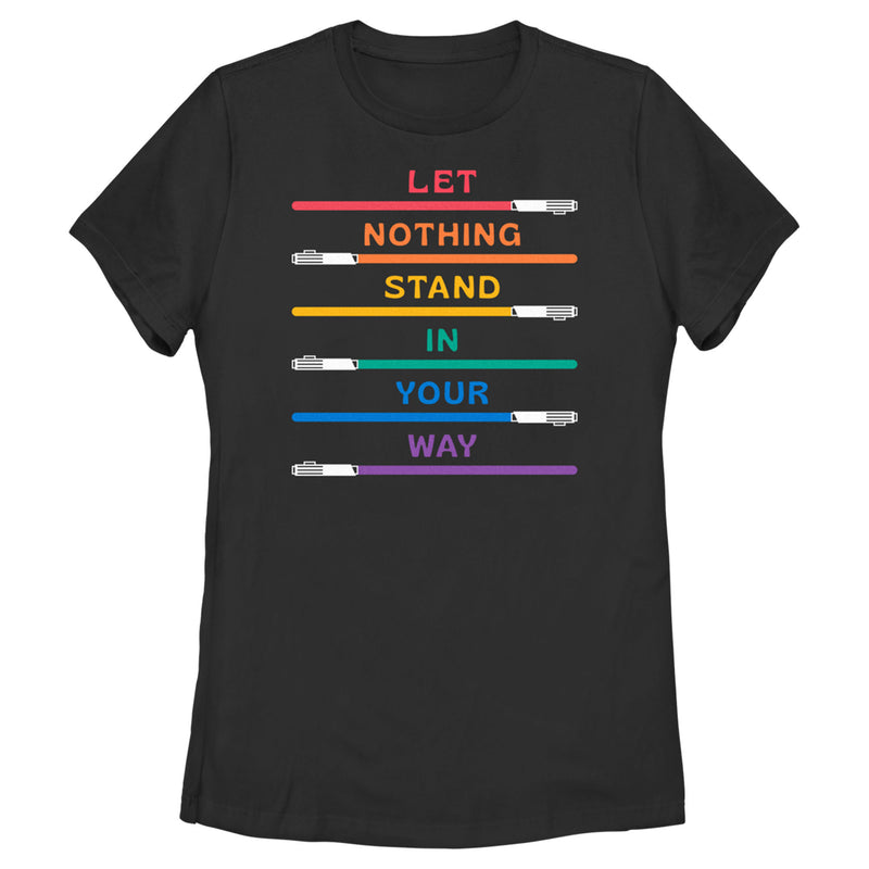 Women's Star Wars Pride Rainbow Lightsabers Let Nothing Stand in Your Way T-Shirt