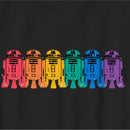 Boy's Star Wars Pride Rainbow R2-D2 Line Up T-Shirt