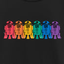 Girl's Star Wars Pride Rainbow R2-D2 Line Up T-Shirt