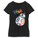 Girl's Star Wars Pride Rainbow Love BB-8 T-Shirt