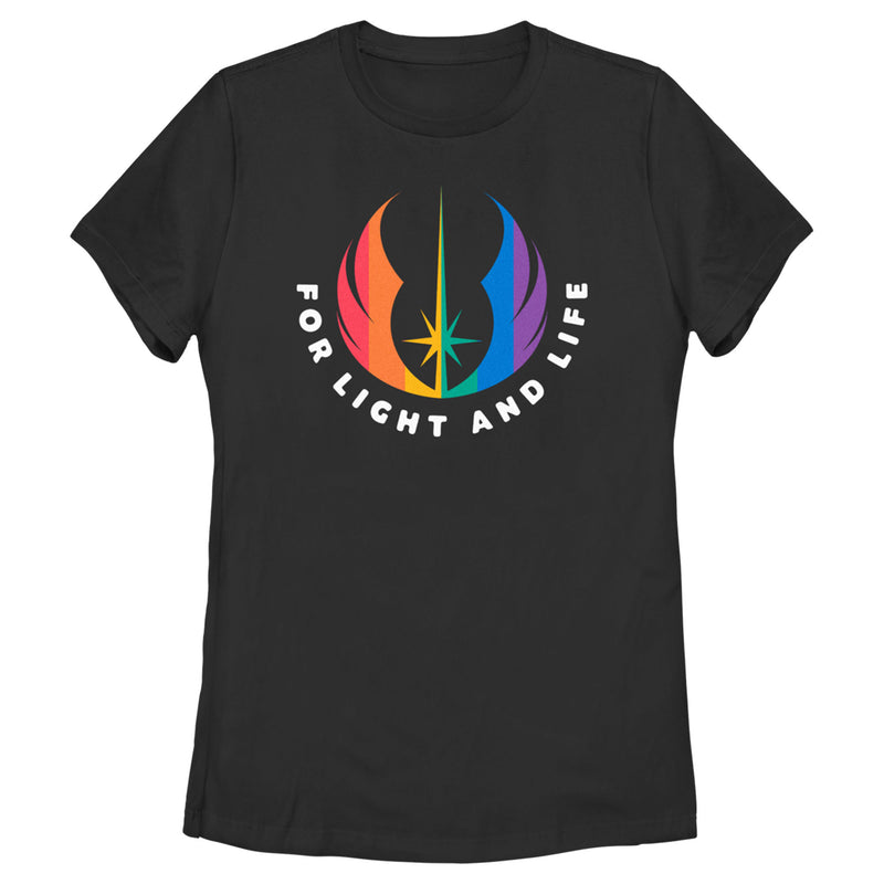 Women's Star Wars Pride Rainbow Jedi Order Symbol For Light and Life T-Shirt