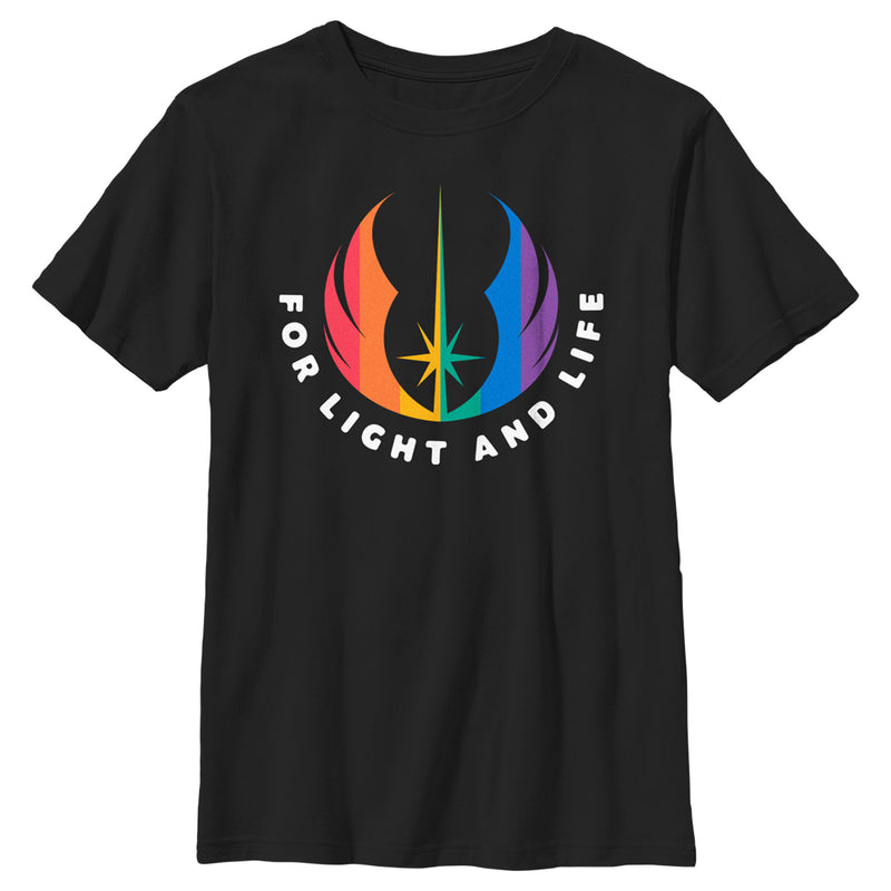 Boy's Star Wars Pride Rainbow Jedi Order Symbol For Light and Life T-Shirt