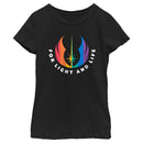 Girl's Star Wars Pride Rainbow Jedi Order Symbol For Light and Life T-Shirt