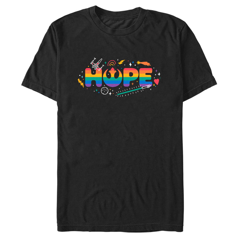 Men's Star Wars Pride Rainbow Hope Rebel Alliance T-Shirt