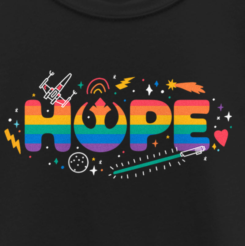 Girl's Star Wars Pride Rainbow Hope Rebel Alliance T-Shirt