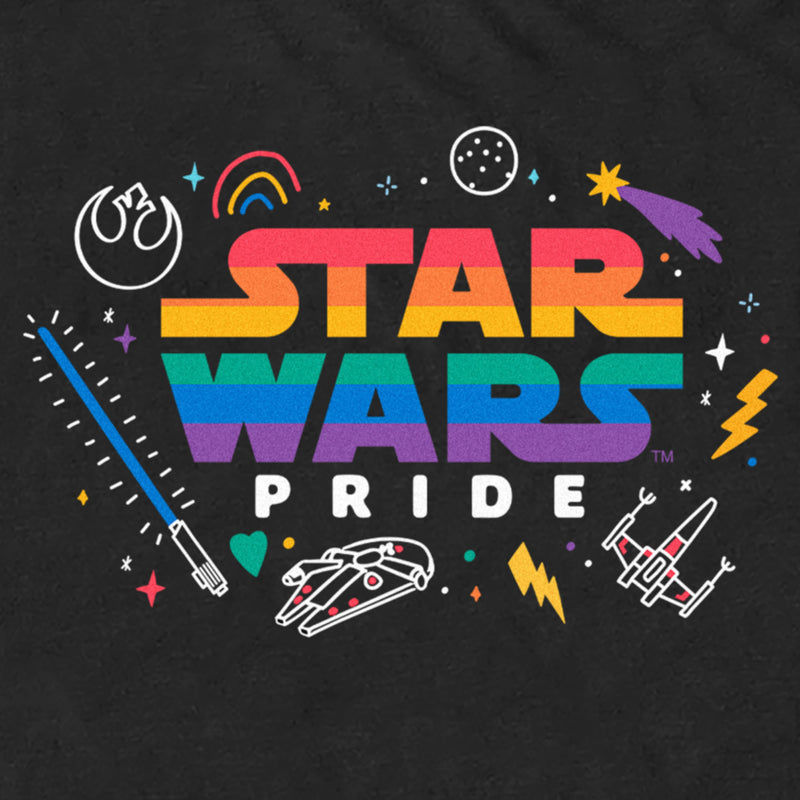 Men's Star Wars Pride Rainbow Logo Icons T-Shirt