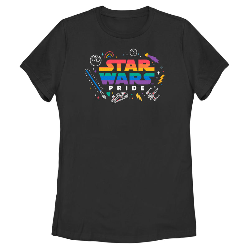 Women's Star Wars Pride Rainbow Logo Icons T-Shirt