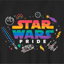 Boy's Star Wars Pride Rainbow Logo Icons T-Shirt