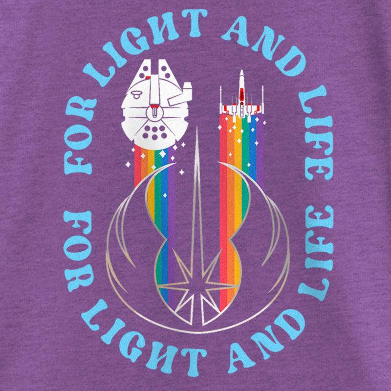 Girl's Star Wars Pride Rainbow For Light and Life T-Shirt