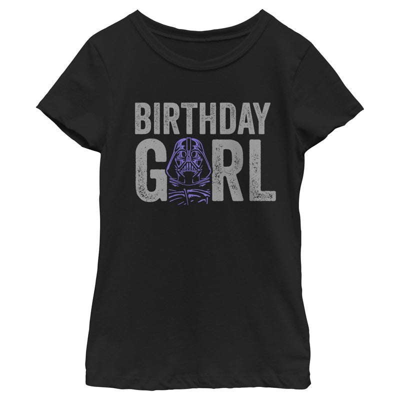 Girl's Star Wars Distressed Darth Vader Birthday Girl T-Shirt