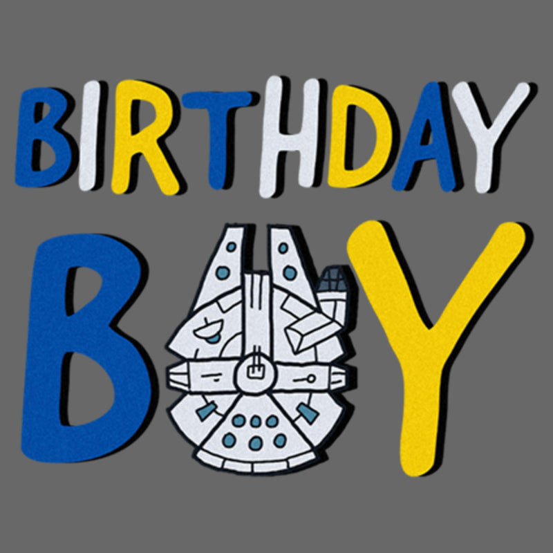Junior's Star Wars Millennium Falcon Birthday Boy T-Shirt