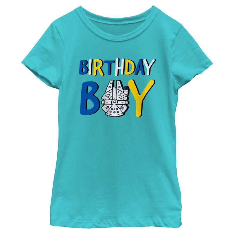 Girl's Star Wars Millennium Falcon Birthday Boy T-Shirt