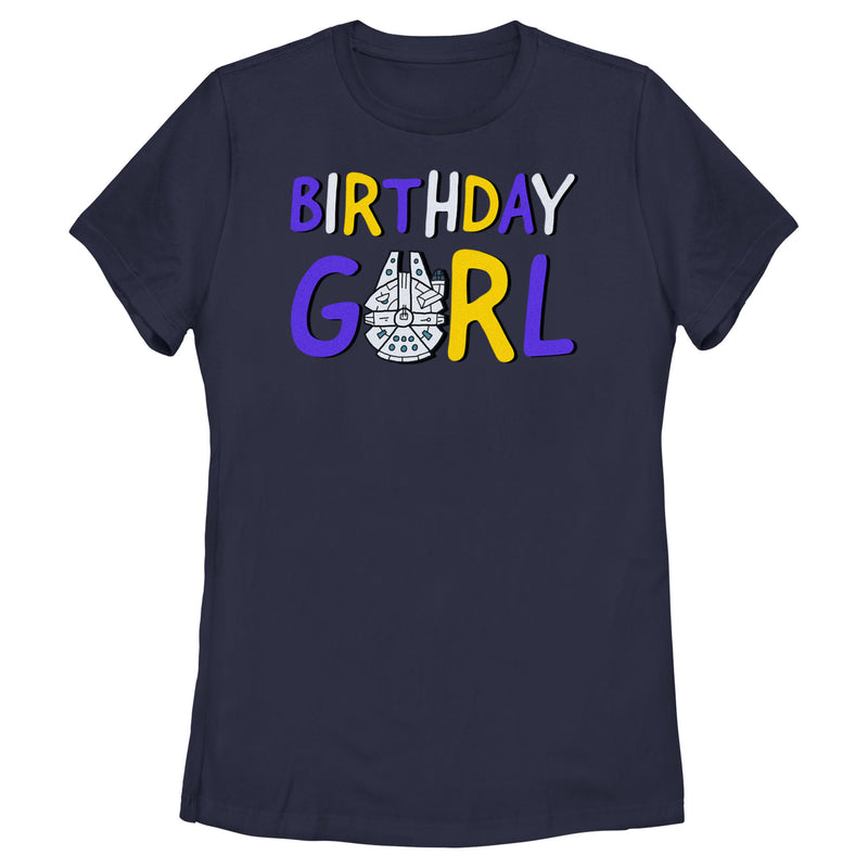 Women's Star Wars Millennium Falcon Birthday Girl T-Shirt