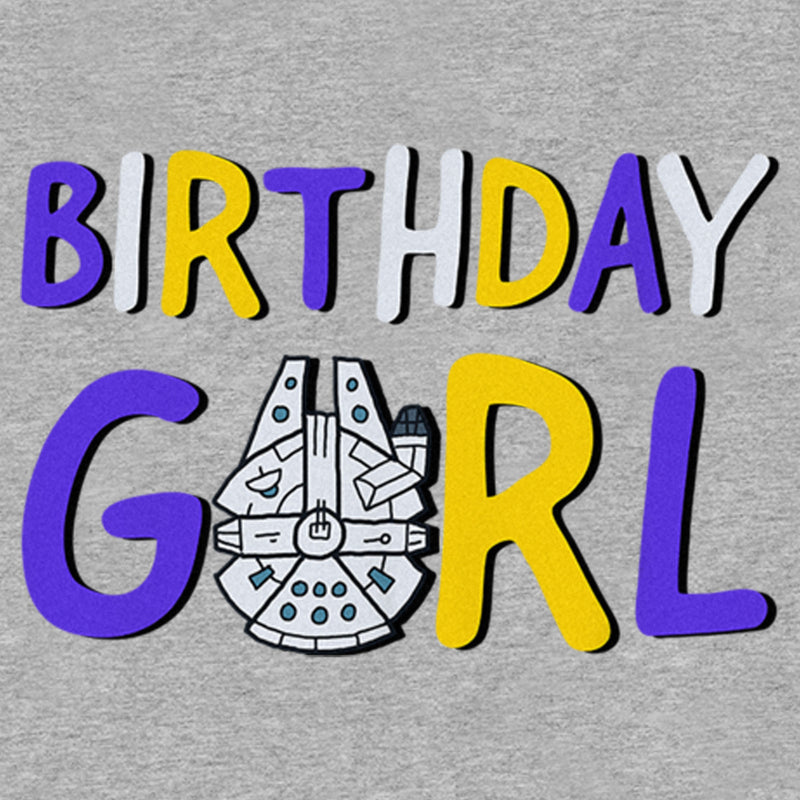 Boy's Star Wars Millennium Falcon Birthday Girl T-Shirt