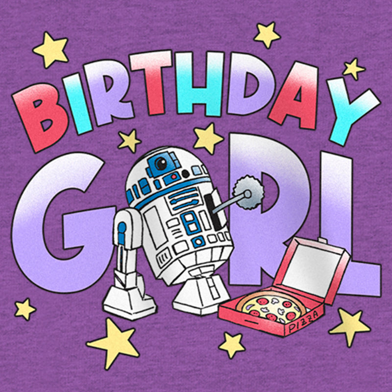 Girl's Star Wars Birthday Girl R2-D2 Party T-Shirt