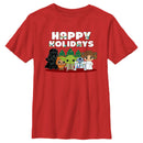 Boy's Star Wars Happy Holidays Chibi Characters T-Shirt