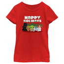 Girl's Star Wars Happy Holidays Chibi Characters T-Shirt