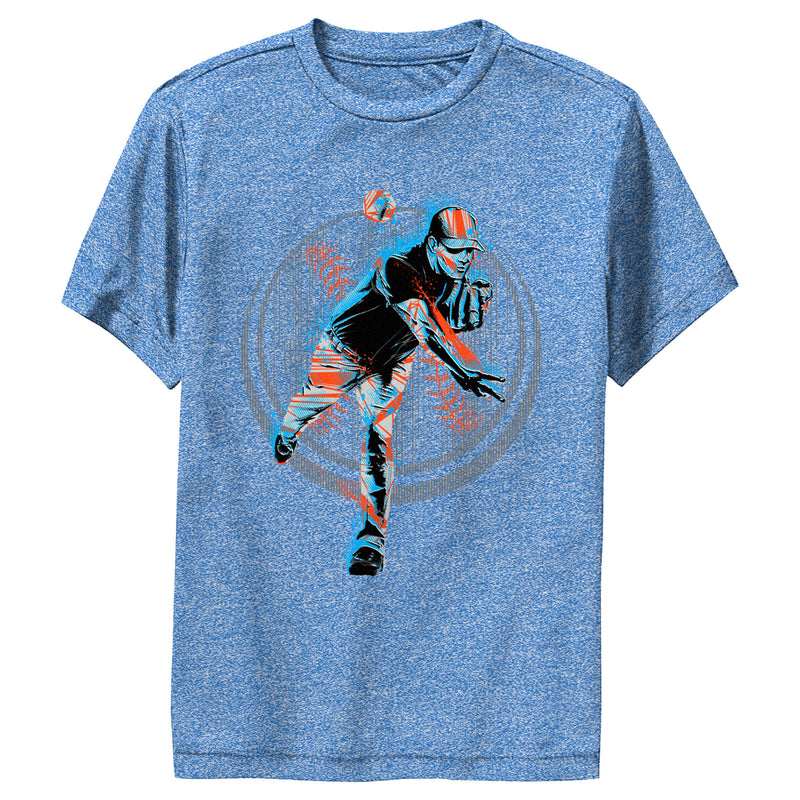 Boy's Lost Gods Baseball Pitcher Sketch Performance Tee