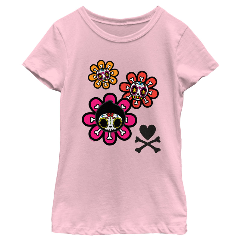 Girl's Tokidoki Dia de los Muertos Adios Floral Portraits T-Shirt