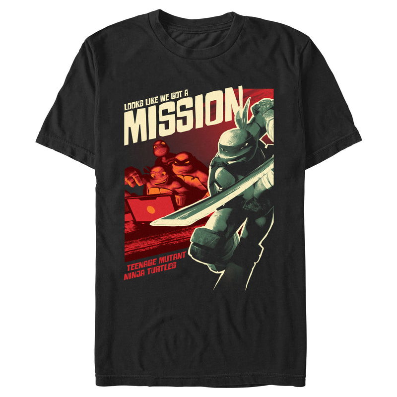 Men's Teenage Mutant Ninja Turtles Looks Like We Got a Mission Poster T-Shirt