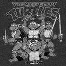 Men's Teenage Mutant Ninja Turtles Distressed Black and White Group Photo T-Shirt