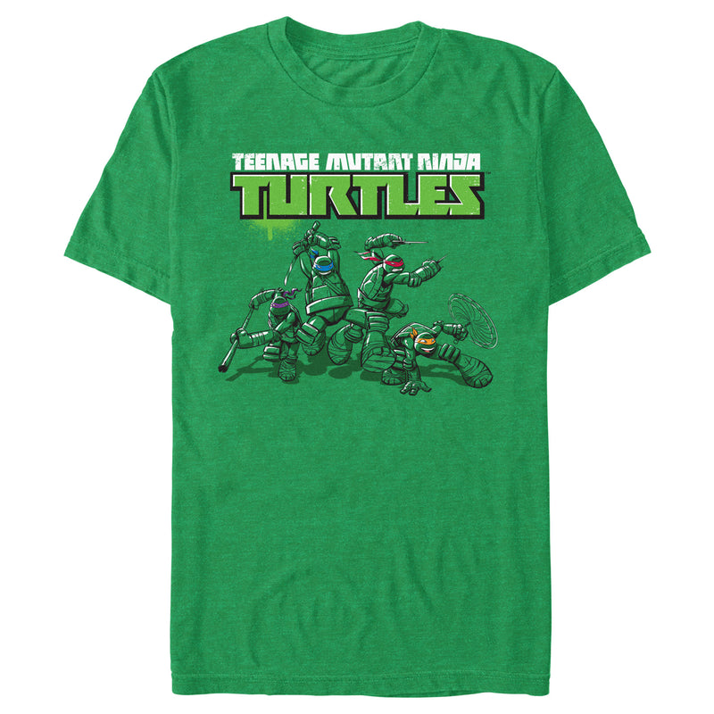 Men's Teenage Mutant Ninja Turtles Fight Scene Logo T-Shirt