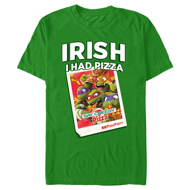 Men's Teenage Mutant Ninja Turtles Irish I Had Pizza Photo T-Shirt